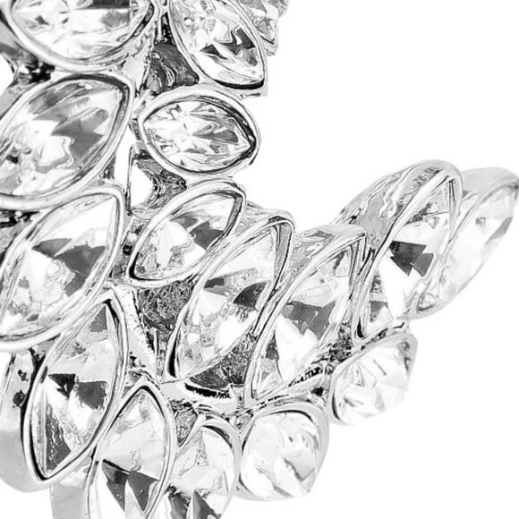 KENNETH JAY LANE Crystal Clip Earrings in Rhodium-plated Silver Brand New NWT - Picture 4 of 5